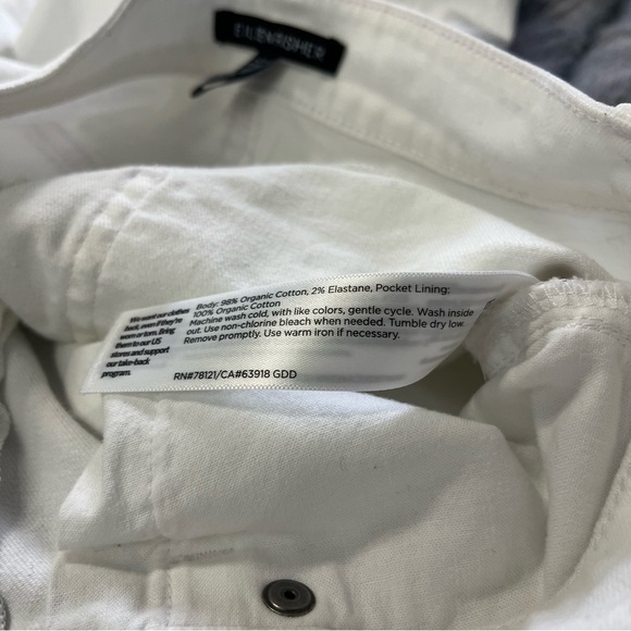 Eileen Fisher White Straight Leg Jeans Organic Cotton Blend Size 2 - Picture 5 of 6